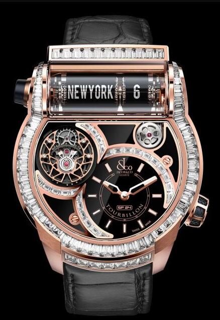 Jacob & Co. EPIC SF24 TOURBILLON BAGUETTE ROSE GOLD Watch Replica ES802.40.BD.BD.A Jacob and Co Watch Price